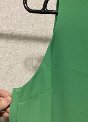 Базовое зеленое платье трапеция от zara3 фото