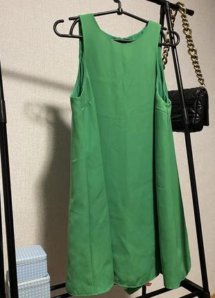 Базовое зеленое платье трапеция от zara2 фото