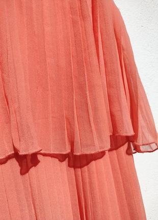 Яркое оранжевое летнее плиссированное платье nly trend англия4 фото