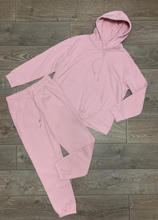 Костюм утеплен на флисе для прогулок/для спорта h&m р. худи l/40/12 - брюки м/38/10