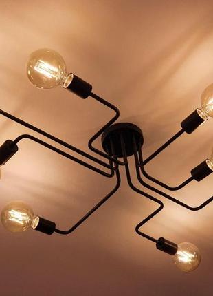 Люстра металева на 8 ламп коричневого кольору