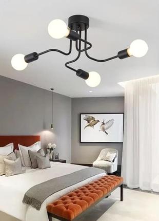 Люстра на 4 лампочки коричневого кольору