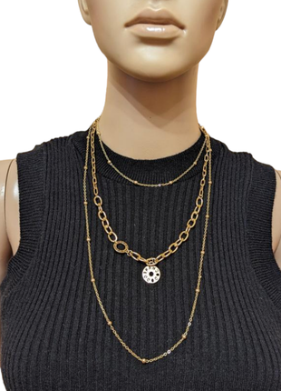 Цепочка колье бижутерия многослойная подвеска подарок1 фото