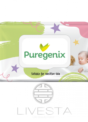 Влажные салфетки для детей puregenix, 72 шт