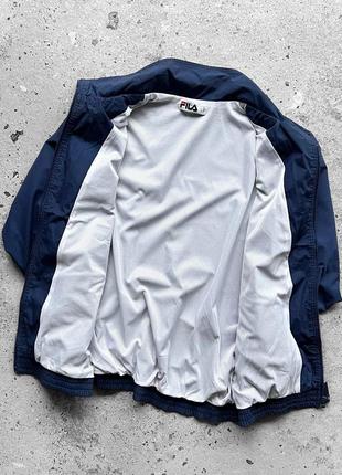 Fila vintage men’s blue 90s full zip long sleeve jacket y2k embroidered logo винтажная куртка5 фото