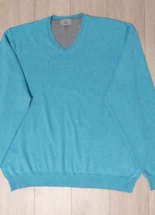 Пуловер джемпер бирюзовый большой размер коттоновый2 фото