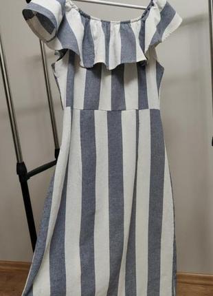Платье с воланом аюв широкую полоску от boohoo4 фото