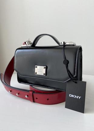 Сумка кроссбоди кожаная dkny pearl top handle crossbody r11exl40 оригинал7 фото