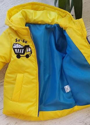 Яркая куртка для мальчика желтая весна би-би-ка 80 р1 фото