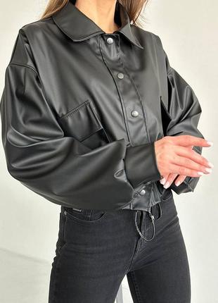 Куртка пиджак из эко кожи🖤куртка пиджак,бомбер с эко кожи6 фото