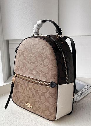 Рюкзак в стиле dackpack coach jordyn 
beige/brown/white