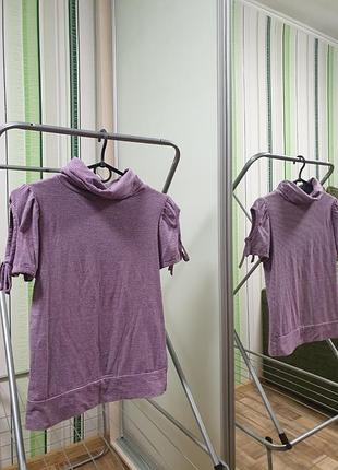 Водолазка гольф кофта з коротким рукавом в смужку смужечку