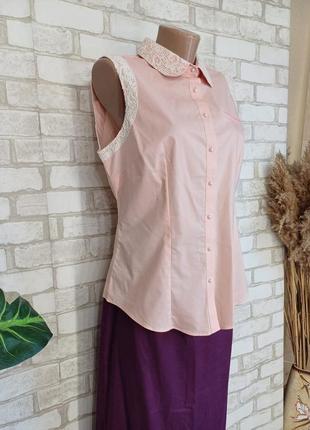 Новая блуза/рубашка/кофта с кружевным воротником и пуговичками"жемчужинки", размер л-хл3 фото
