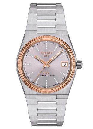 Годинник tissot prx 35mm powermatic 80 steel & 18k gold bezel t931.207.41.336.00