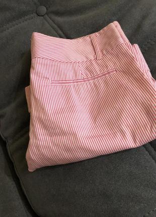 Стильные розовые шорты в белую полоску от zara 🤍3 фото