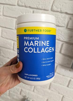 Колаген морський further food, premium marine collagen peptides, unflavored 185g