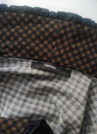 Красива блуза з комірцем в клітинку і вінтажному стилі6 фото