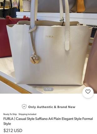 Furla sally tote saffiano оригинал кожаная сумка, натуральная кожа сафьяно2 фото