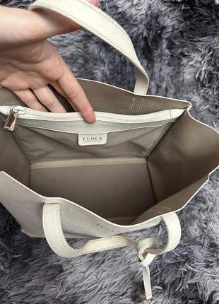 Furla sally tote saffiano оригинал кожаная сумка, натуральная кожа сафьяно5 фото