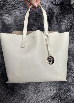 Furla sally tote saffiano оригінал шкіряна сумка, натуральна шкіра сафьяно4 фото