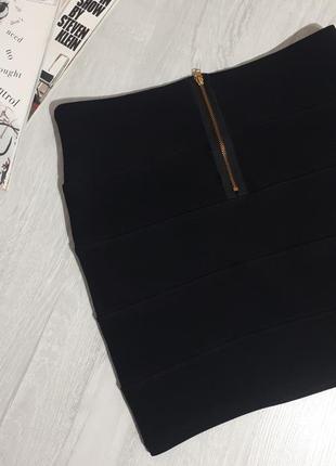 Черная мини-юбка top shop бандаж, молния сзади5 фото