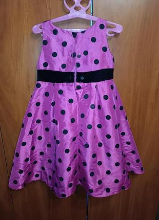 Детское платье, розовое платье,платье в горошек, красивое платье4 фото