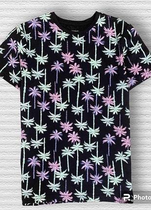 Primark футболка чорна з малюнком пальми