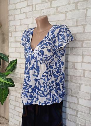 Новая лёгкая нежная воздушная блуза со 100 % хлопка в цветочный принт, размер л-ка4 фото