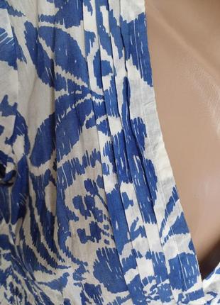 Новая лёгкая нежная воздушная блуза со 100 % хлопка в цветочный принт, размер л-ка8 фото
