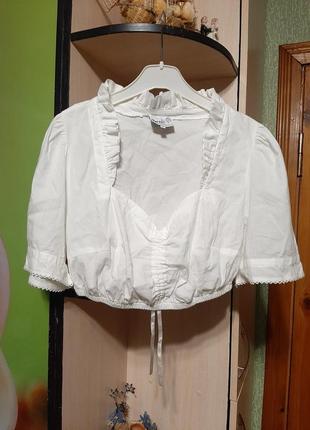 Баварская винтажная блуза кроп топ