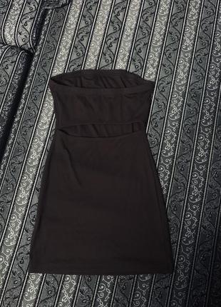 Платье облегающее мини shein темно-шоколадное с вырезом на спине обнаженные плечи размер х хс/хс7 фото