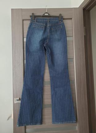Брюки классические джинсовые высокая посадка длинные  размер м4 фото