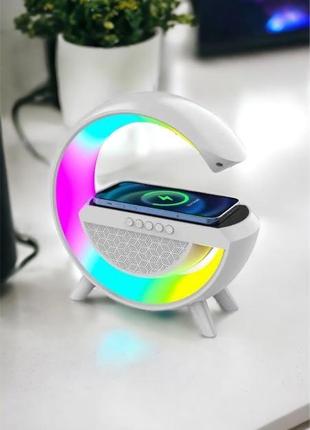 Портативна колонка з rgb-підсвіткою bt/tf/wireless charger/usb/fm/aux 5 вт2 фото