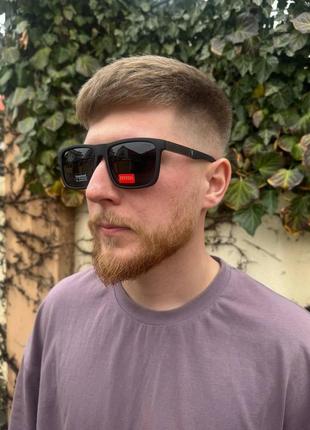 Мужские солнцезащитные очки ferrari черные матовые polarized квадратные антибликовые с поляризацией2 фото