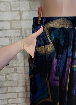 Новая шикарная юбка миди с нежного бархата с переливами в тёмную абстракцию, размер л-ка6 фото