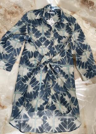 Платье-рубашка zara в размере м-л