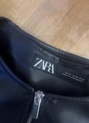 Кожаная куртка с баской zara4 фото