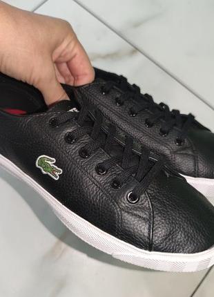 Кожанные черные кеды lacoste riberac original 37 (23,5см)1 фото