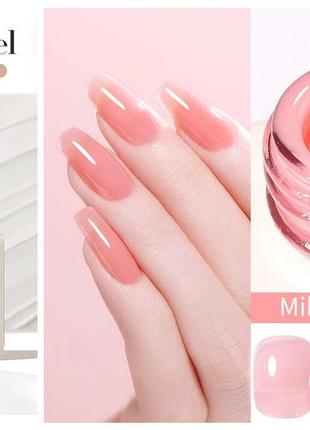 Гель лак для нігтів манікюру фірми born pretty серія jelly nude gel вітражний ніжний база топ праймер лампа фрезер