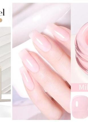 Гель лак для нігтів манікюру фірми born pretty серія jelly nude gel вітражний ніжний база топ праймер лампа фрезер