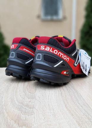 Чоловічі кросівки | salomon speedcross 3 | чорний з червоним | щільний текстиль | частково маломірні, :425 фото