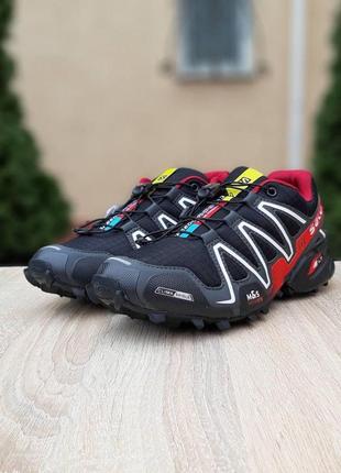 Чоловічі кросівки | salomon speedcross 3 | чорний з червоним | щільний текстиль | частково маломірні, :424 фото