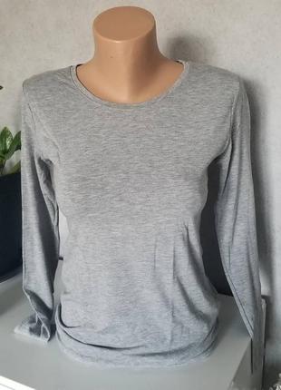 Лонгслів однотонний сірий