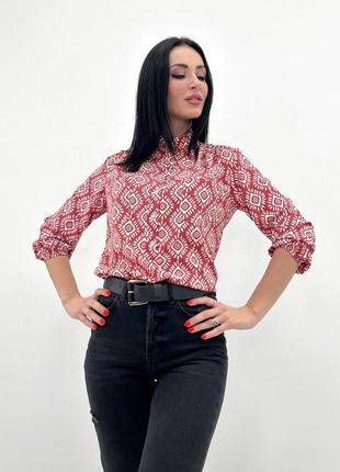 Женская блузка с принтом7 фото