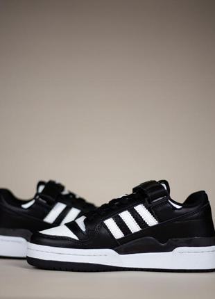 Женские кроссовки adidas forum 84 low black white адидас форум черновое с бежками3 фото