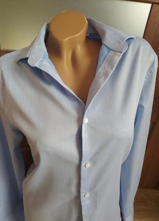 Базовая прямая хлопковая голубая рубашка от primark/рубашка с мужского плеча3 фото