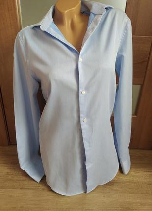 Базовая прямая хлопковая голубая рубашка от primark/рубашка с мужского плеча2 фото