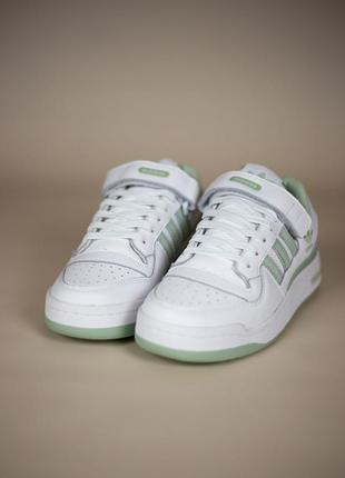 Женские кроссовки adidas forum 84 low white green адедас форум5 фото