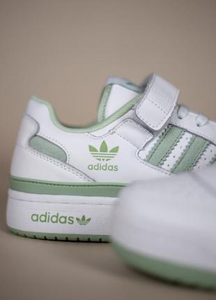 Женские кроссовки adidas forum 84 low white green адедас форум6 фото