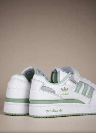 Женские кроссовки adidas forum 84 low white green адедас форум8 фото